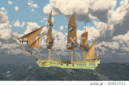 18th century corvette in the stormy sea 18th century corvette in the stormy sea 42951511