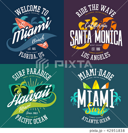 Advertising Or T Shirt Prints For Usa Surfersのイラスト素材