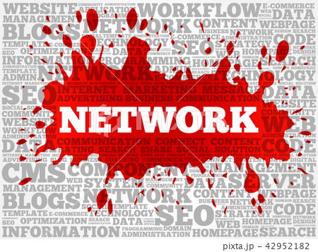 Network word cloud collage 42952182