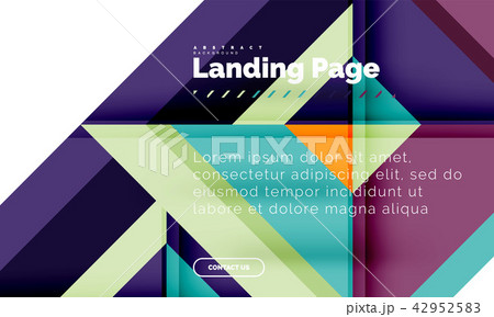 Square shape geometric abstract background, landing page web design template 42952583