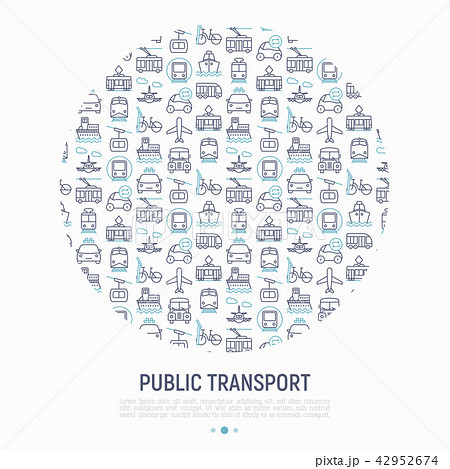 Public transport concept in circle 42952674