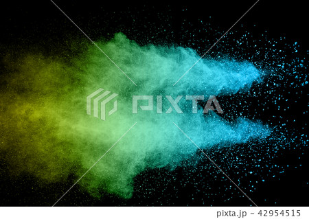 Explosion of color powder on black background. Explosion of color powder on black background. 42954515