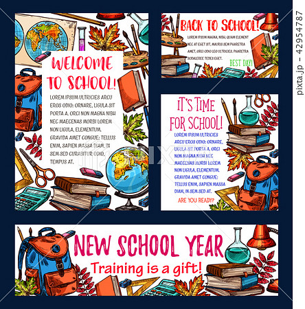 Back to school sketch banner or greeting card 42954787