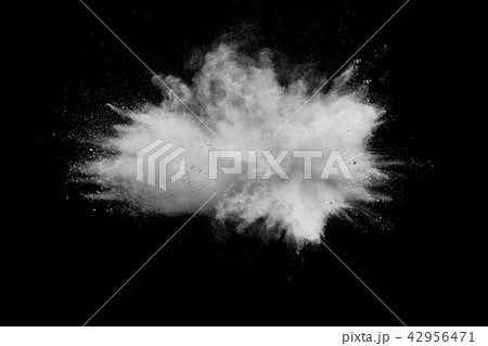 White gray powder explosion on black background. 42956471