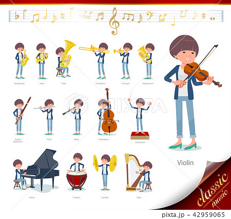 flat type Mash hair women_classic music 42959065