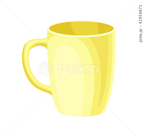 Yellow ceramic tea cup vector Illustration on a white background Yellow ceramic tea cup vector Illustration on a white background 42959871