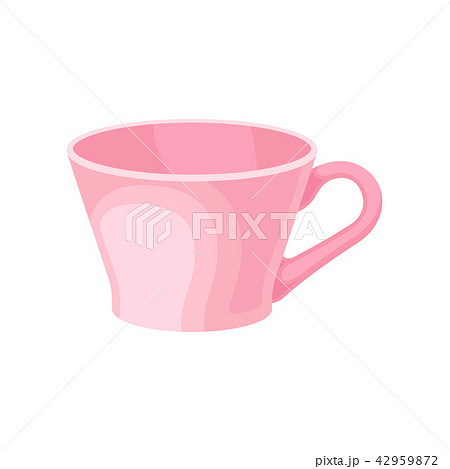 Pink ceramic tea cup vector Illustration on a white background Pink ceramic tea cup vector Illustration on a white background 42959872