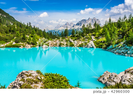 Turquoise Sorapis Lake  in Cortina d'Ampezzo 42960300