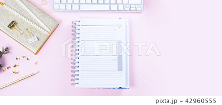 Flat lay home office workspace Flat lay home office workspace 42960555