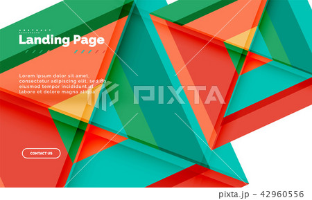 Square shape geometric abstract background, landing page web design template 42960556