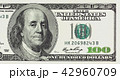 One hundred dollars bill close up detailed 42960709