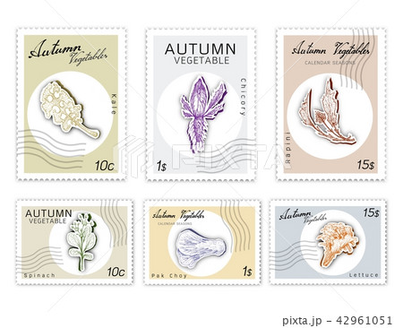 Post Stamps Set of Autumn Vegetables 42961051