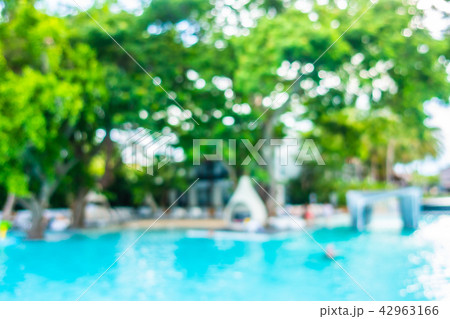 Abstract blur and defocused beautiful outdoor swimming pool in hotel and resort 42963166