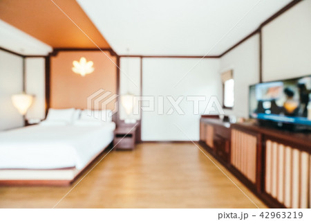 Abstract blur and defocused hotel bedroom interior Abstract blur and defocused hotel bedroom interior 42963219