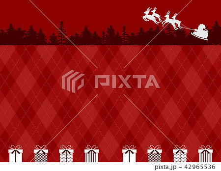 サンタクロース　ギフトボックス　アーガイル背景 42965536