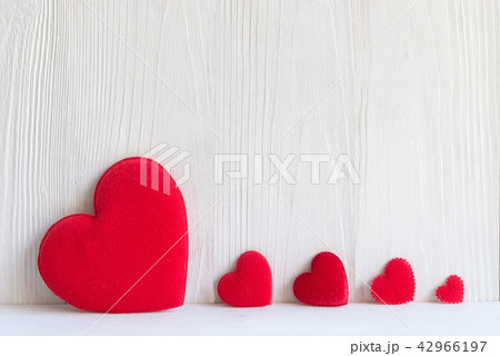 Valentine Day. Sewed pillow hearts row border 42966197