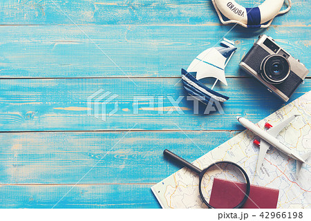 Travel Plan. Traveler planning trip summer travel  42966198