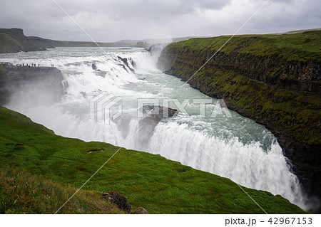 View of Gullfoss waterfall ,Iceland summer. 42967153