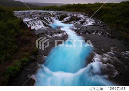 Bruarfoss waterfall. The Blue waterfall in Iceland Bruarfoss waterfall. The Blue waterfall in Iceland 42967163