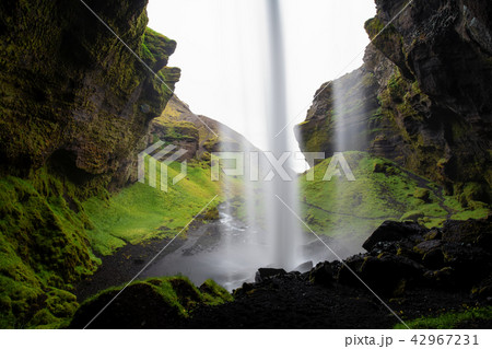 Kvernufoss waterfall in south Iceland Summer. 42967231