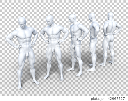 男性 ポーズ ヌード 白 perming3DCG イラスト素材 男性 ポーズ ヌード 白 perming3DCG イラスト素材 42967527