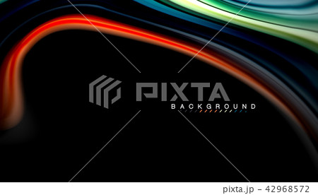 Fluid colors abstract background, twisted liquid design on black, colorful marble or plastic wave Fluid colors abstract background, twisted liquid design on black, colorful marble or plastic wave 42968572