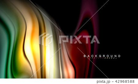 Fluid colors abstract background, twisted liquid design on black, colorful marble or plastic wave Fluid colors abstract background, twisted liquid design on black, colorful marble or plastic wave 42968588