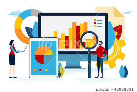 Data analysis. Business content. flat cartoon 42968651