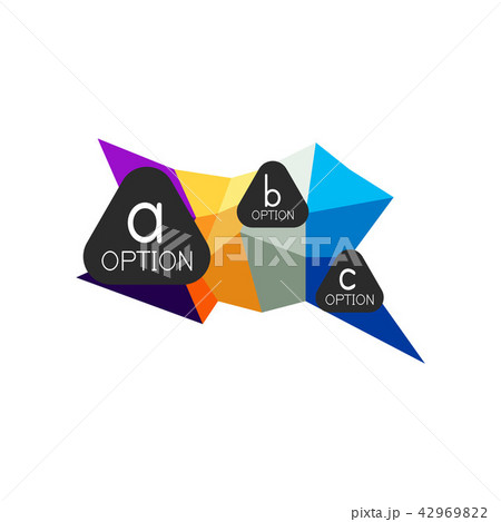 Abstract colorful geometric option infographics design template with sample abc options. Abstract Abstract colorful geometric option infographics design template with sample abc options. Abstract 42969822
