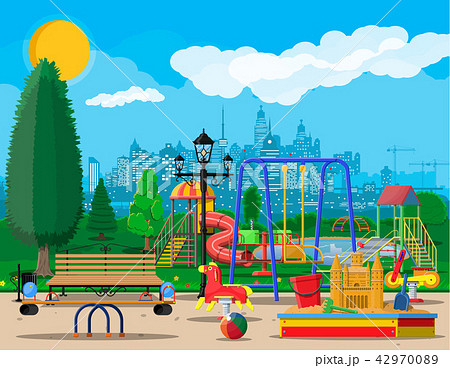 Kids playground kindergarten panorama Kids playground kindergarten panorama 42970089