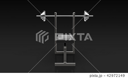 バーベルとベンチ 正面のイラスト素材
