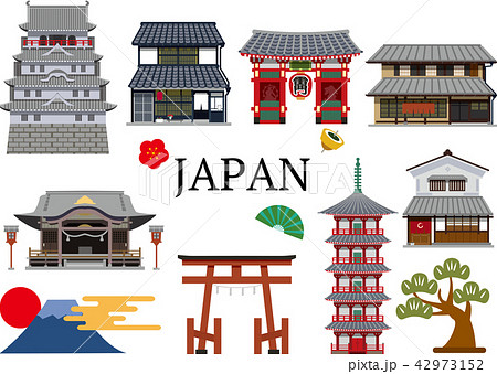 日本建物のイラスト素材