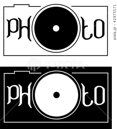 inscription photo with the letter in the form of a camera lens minimalism logo 42973571