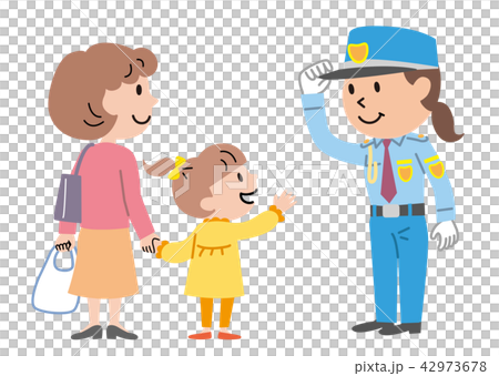 女性警備員　買い物客　イラスト　 42973678