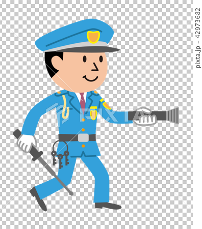 警備員　夜間警備　イラスト 42973682
