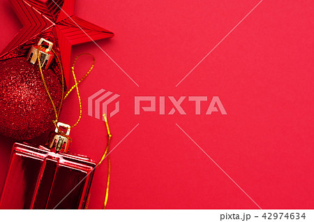 Christmas and New Year red decoration set 42974634