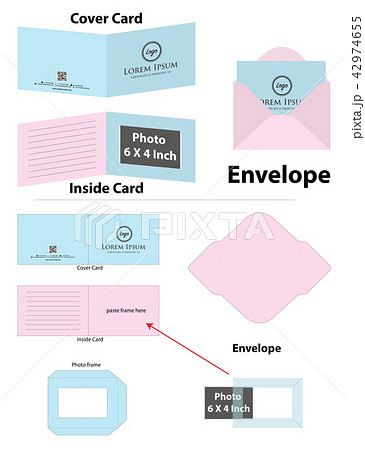 photo frame card with envelope dieline mockup 42974655