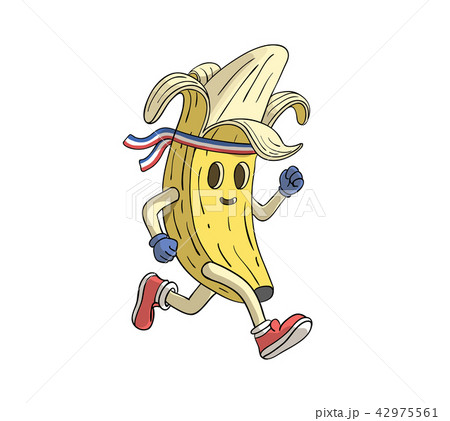 Banana runner run on a marathon race. 42975561