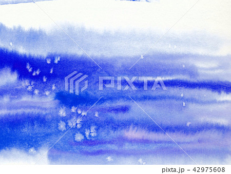 水彩  手描き  きれい  空   海（3） 42975608