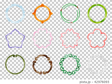 和風フレームセット2　水彩 42976093