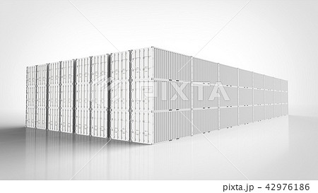 白いたくさんのコンテナ 42976186