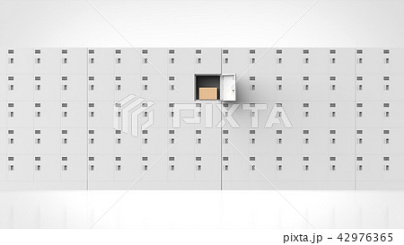 ロッカーに届いた荷物 引きのイラスト素材