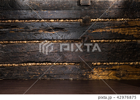 Wooden wall for product template presentation 42976875