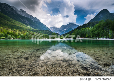 Clear water and Julian Alps reflection   Slovenia 42976892