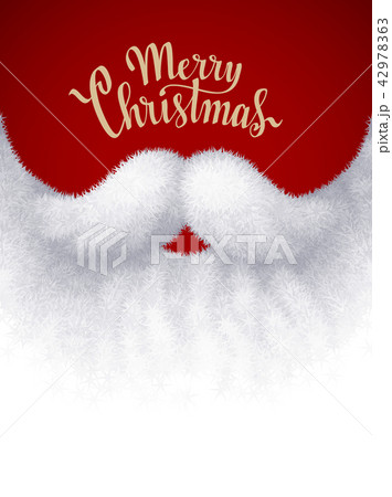 Closeup white Santa beard with Merry Christmas lettering 42978363
