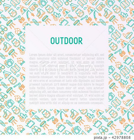 Outdoor concept with thin line icons 42978808