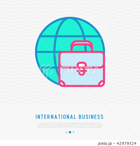 International business: briefcase on globe 42979324