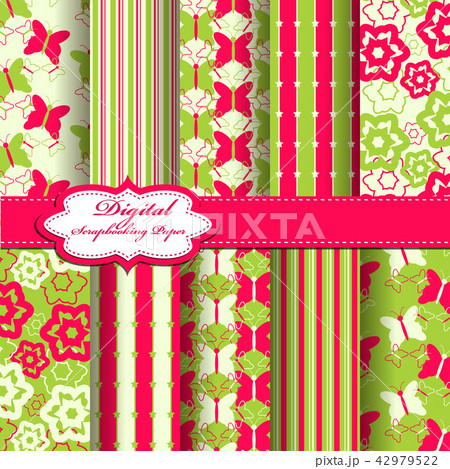 Set of vector abstract flower scrapbook pattern Set of vector abstract flower scrapbook pattern 42979522