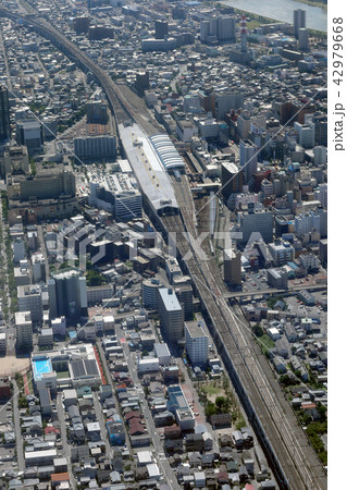 新潟駅付近を空撮 新潟駅付近を空撮 42979668