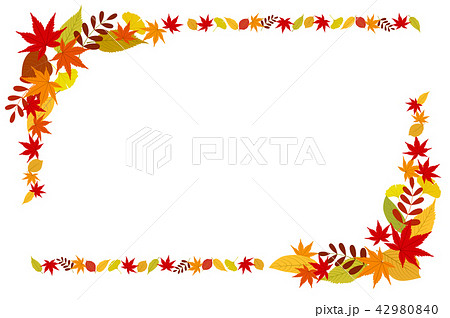秋の紅葉フレームのイラスト素材